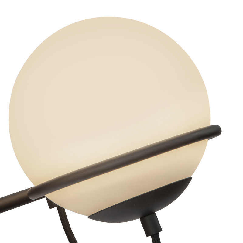 Matte Black and Opal Glass 3-Light Vanity Fixture