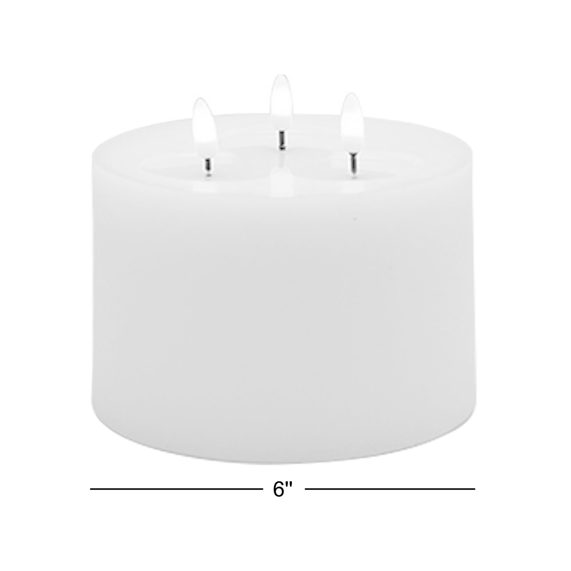 3 Wick Small Flameless Candle, White