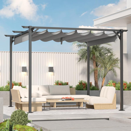 Chareese Metal Pergola with Retractable Roof