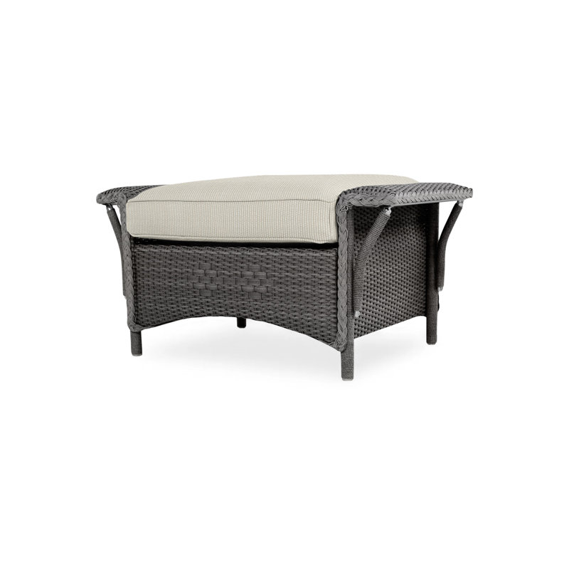 Nantucket Outdoor Ottoman, Charcoal, Woodgrain Ash