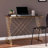 Metter Glass Top Metal Base Writing Desk