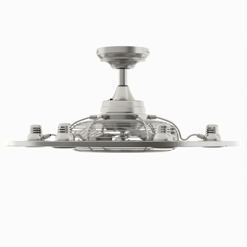 Clairene 12'' Ceiling Fan with LED Lights, Brushed Nickel