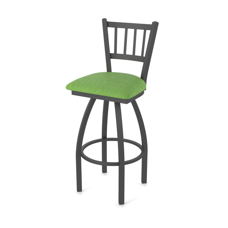 Tabouret pivotant XL 810 Contessa, Étain, Tissu - perroquet graphique, Tabouret de comptoir (siège d'une hauteur de 25 p