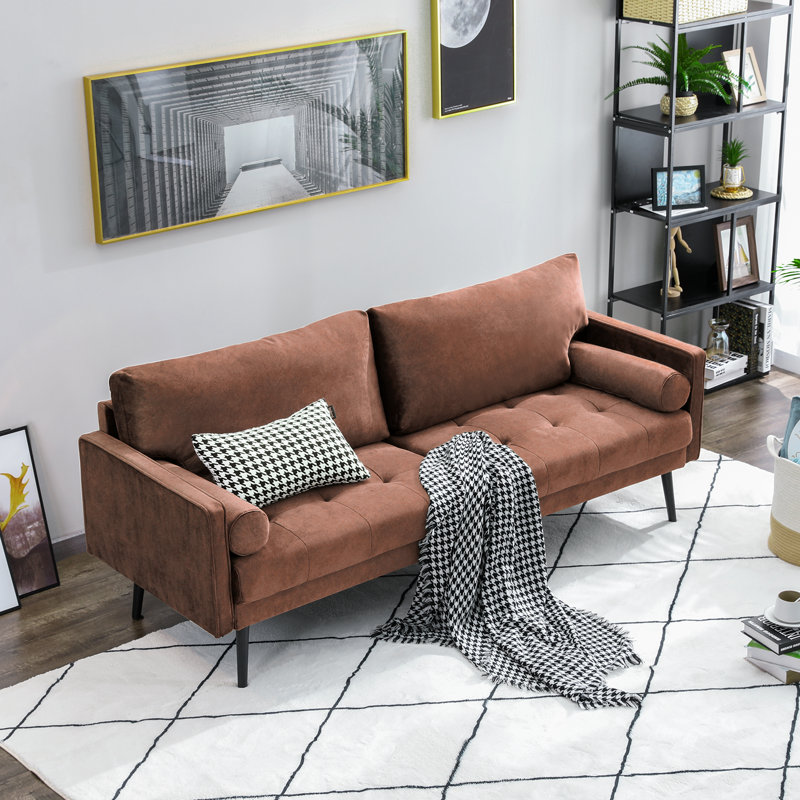 3 Seater Velvet Sofa, Orange