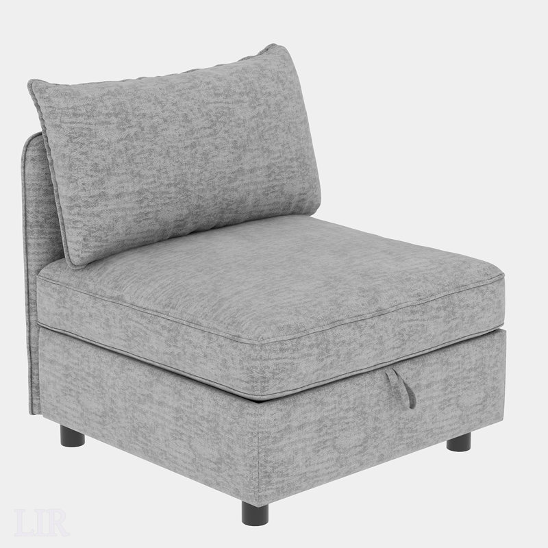 Canapé modulaire convertible sans accoudoirs avec rangement, combinaisons flexibles pour le salon, confortable et pratique, modulaire