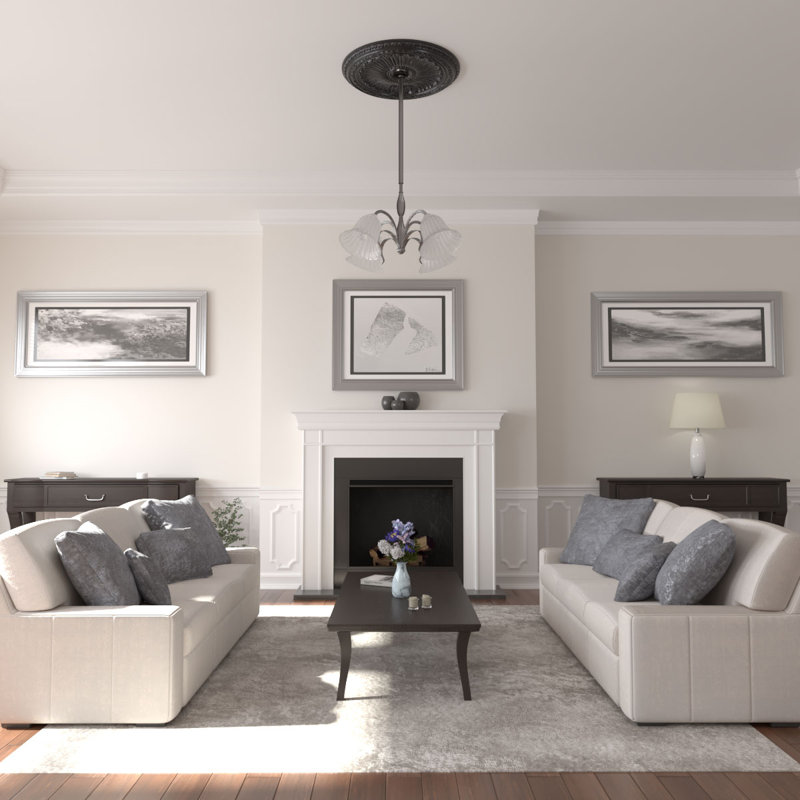 Médaillon de plafond Endurathane Viceroy, DE 35 1/8 po x P 4 7/8 po x P 2 1/2 po (convient aux auvents jusqu'à 4 7/8 po), fini noir de jais peint à la main