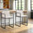 Elegant Counter Height Bar Stools Set of 2 – Upholstered Seats, Metal Frame, and Armrests for Kitchen Island or Home Bar-1308365773