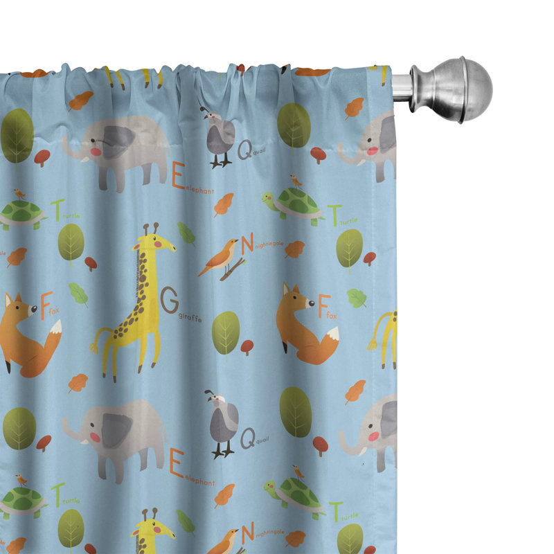 Panneau Bungalow Alphabet 4 panneaux, animaux avec lettres 125420 - multicolore, L 56 po x L 95 po