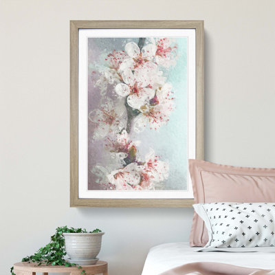 White Blossoms in Abstract - Framed Print
