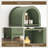 69.5" Tall Arched Bathroom Storage Cabinet with Fluted Doors and 5 Shelves, Space Saving Storage Unit-1220634740