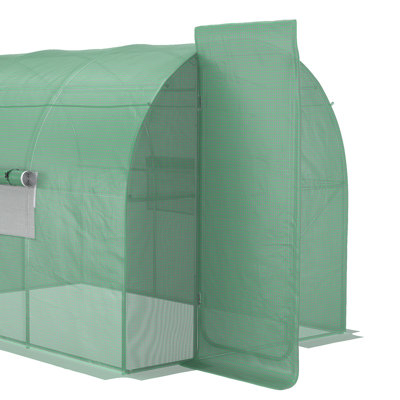 Ansu Large Polytunnel Walk In Greenhouse Mesh Windows Green (3 x 2 m)