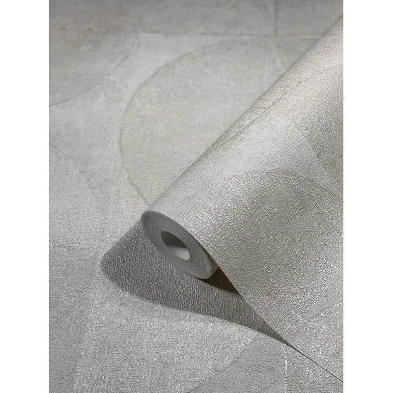 Rouleau de papier peint texturé, Gris / argent / beige