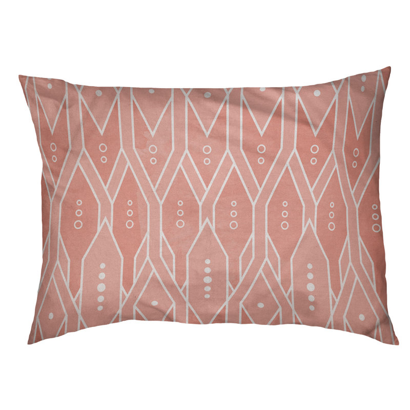 Coussin décoratif trellis, Petit (L 18 po x l 28 po), Orange, Utilisation intérieure/extérieure
