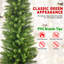 Arbre de Noël au crayon vert 7 pi - Arbre en PVC mince avec 469 pointes, conception compacte, support en métal stable, parfait pour les petits espaces et les coins