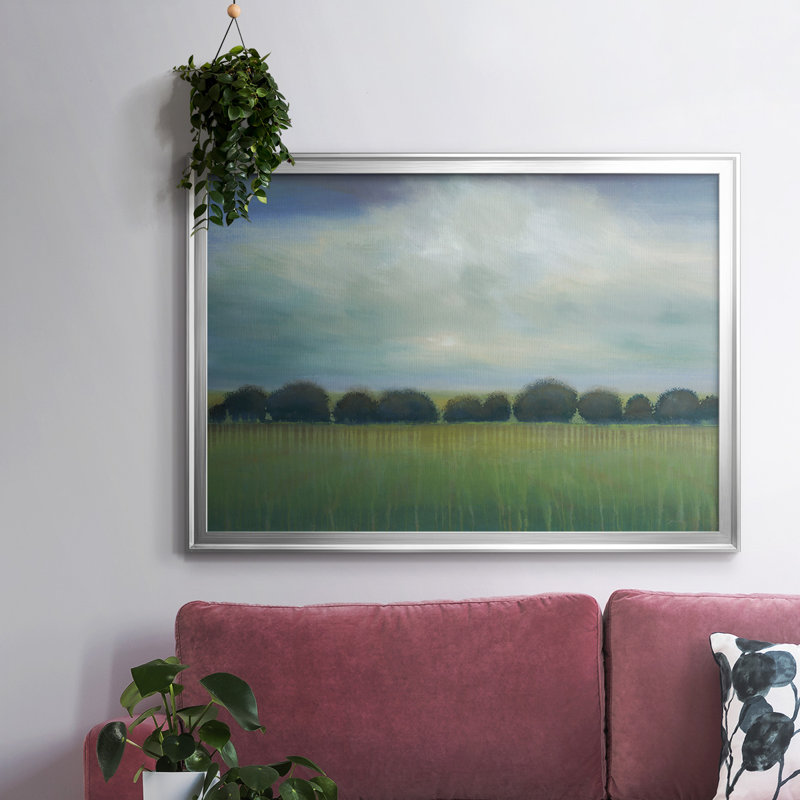 «Greener Pastures», toile tendue avec châssis_OJAR3196, Argent, H 14 po x l 20 po x P 1,5 po