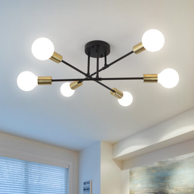 Dorae 6 - Light Dimmable Sputnik Modern Linear Chandelier