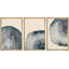Tree Ring "Navy Blue Wood Stump Artwork, Organic Modern Rustic Woodland Wall Pictures, Framed Canvas Giclée Print 3 Pieces Wall Art" 16"x24"x3 pcs, 24"x36"x3 pcs-91874707-91874706