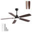 Ventilateur de plafond moderne de 52 pouces avec télécommande et moteur à courant continu réversible-2045224111-2045224110