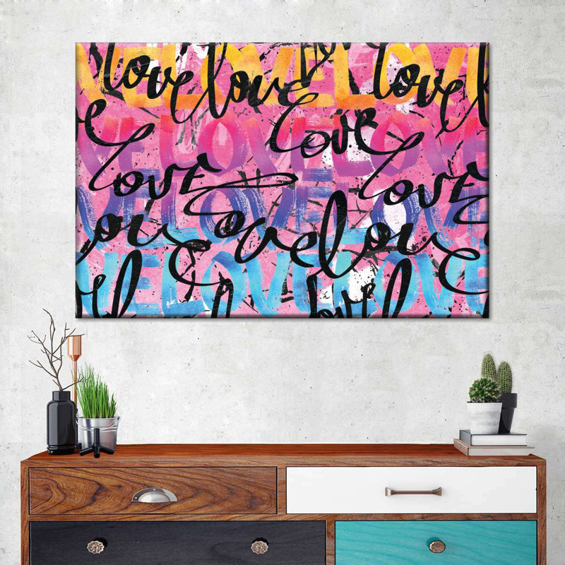 «Love Graffiti» sur toile, H 8 po x l 12 po x P 1 po