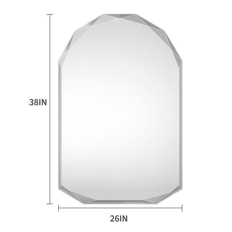 Frameless Bathroom Mirror,Beveled Edge Frameless Mirror for Bathroom,Living Room,Entryway Home Decor,Elegant Wall Mirror