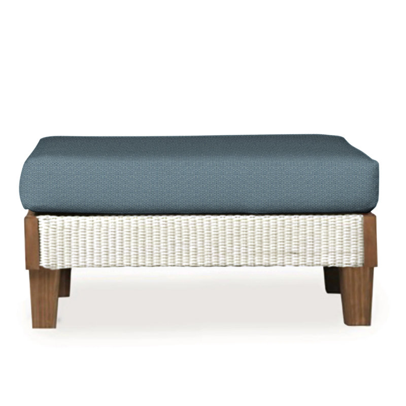 Catalina Outdoor Ottoman, Consider Indigo, Antique White