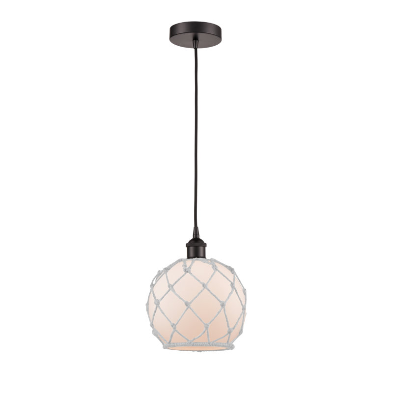 Haytham 1 - Light Single Pendant, White/White, Oil Rubbed Bronze