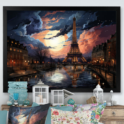 «Futuristic Paris Eiffel Tower Scenery IV», reproduction sur toile