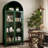 73.6" Arched Metal Storage Display Cabinet with Adjustable Shelves and Glass Doors-996124324