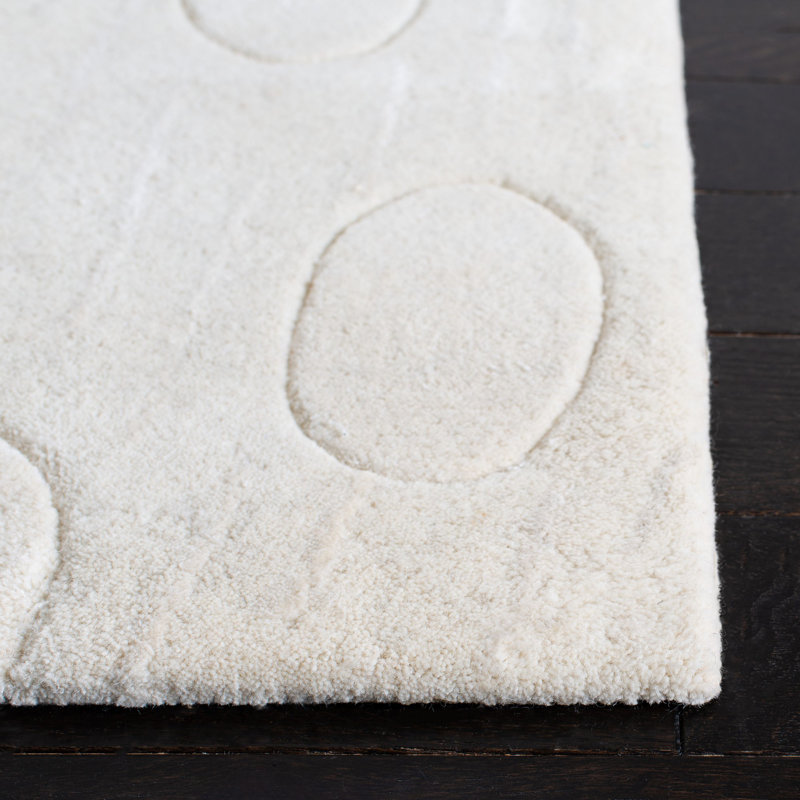 Steuart Geometric Handmade Tufted Wool Tan Area Rug, Rectangle 8'3" x 11'