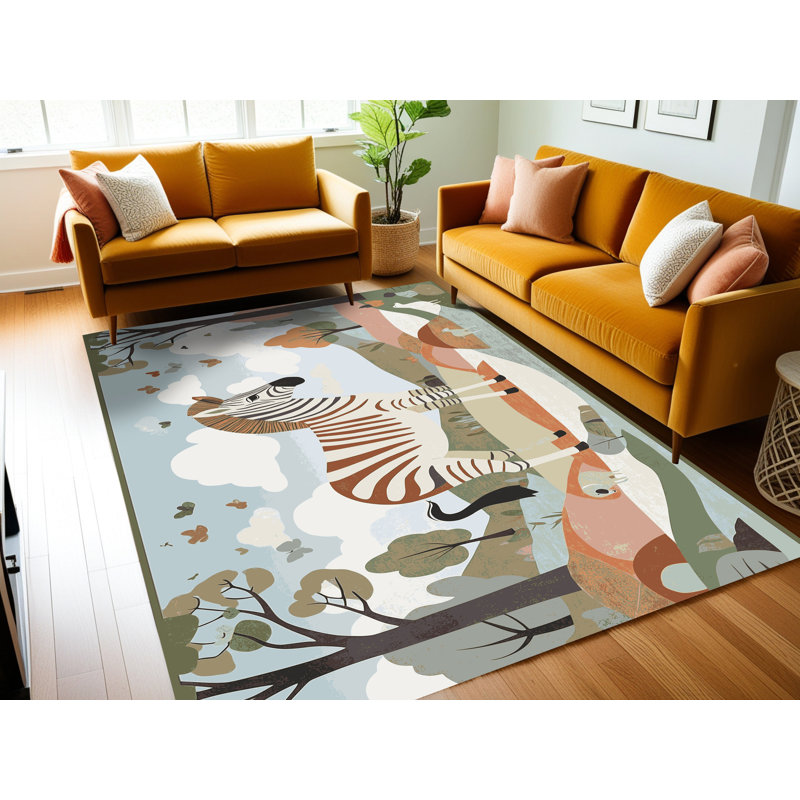 Tapis pour enfants mignons lavables Dakota Fields, Rectangulaire 2 pi x 3 pi