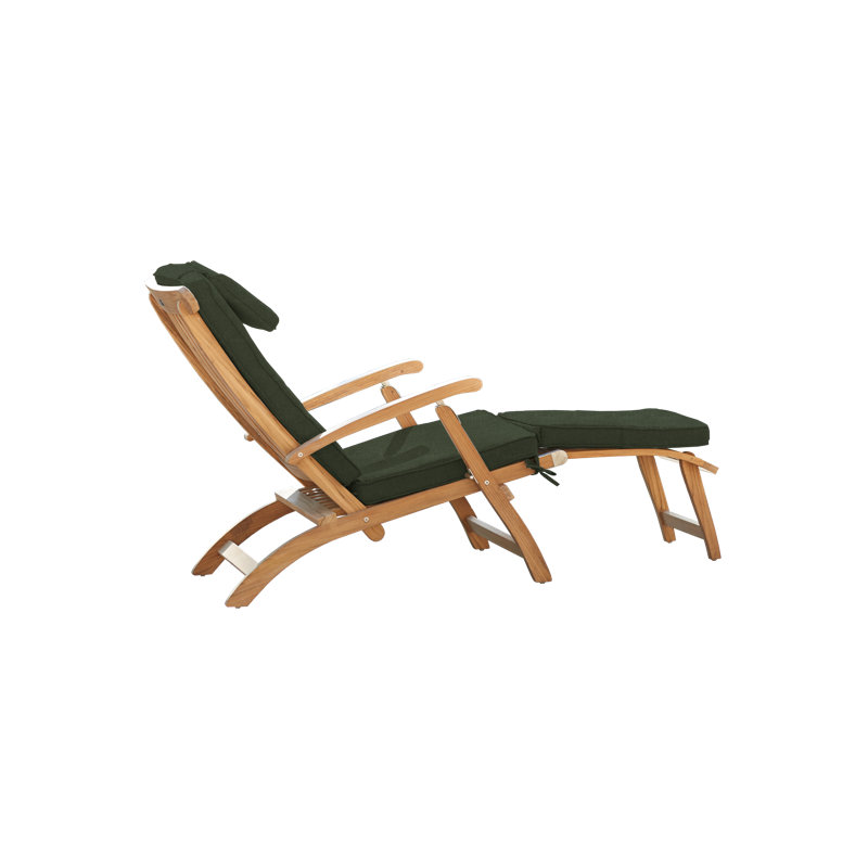 Steamer Reclining Chaise Lounge with Sunbrella Canvas Cushion, Sunbrella® Play Jungle