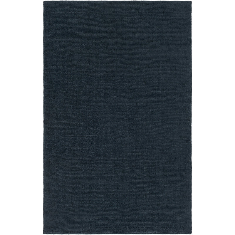 Moroccan Wool Hand Loomed Area Rug, Rectangle 152 x 244 cm, Dark Blue
