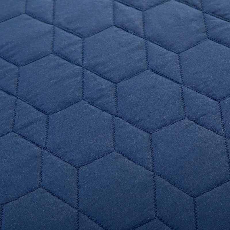 Jeanne Solid Colour Quilt, King Quilt + 2 King Shams + 1 Throw Pillow, Navy