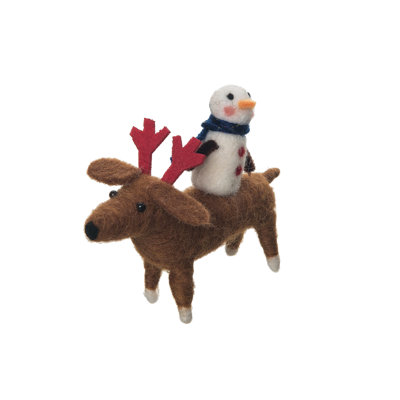 Figurine chien bonhomme de neige