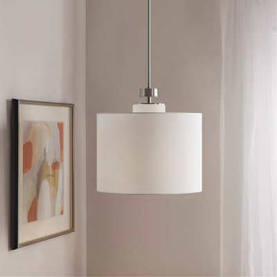 Luminaire suspendu en métal avec abat-jour tambour