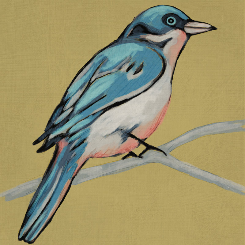 Winged Sketch IV on Ochre 1 Piece Wrapped Canvas Painting, 91cm H x 91cm W