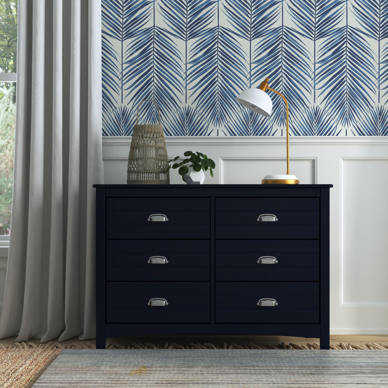 Nolan 6 Drawer Double Dresser, Navy