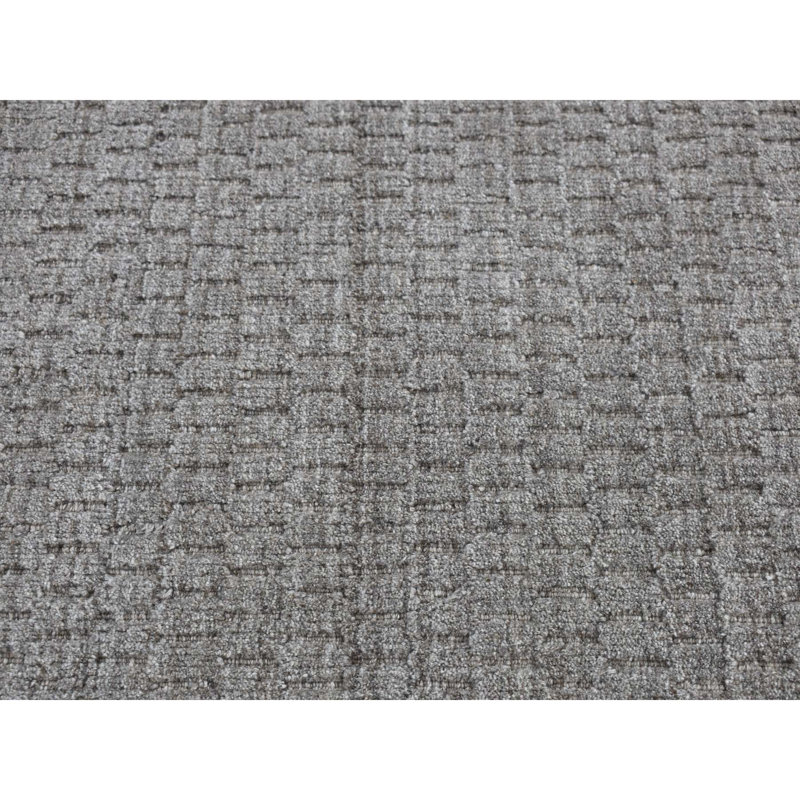 2'x3' Gray Hand Loomed Tone on Tone Design 100% Wool Sample Rug 9F0661AD8C374DC3B3B42438D80C4079