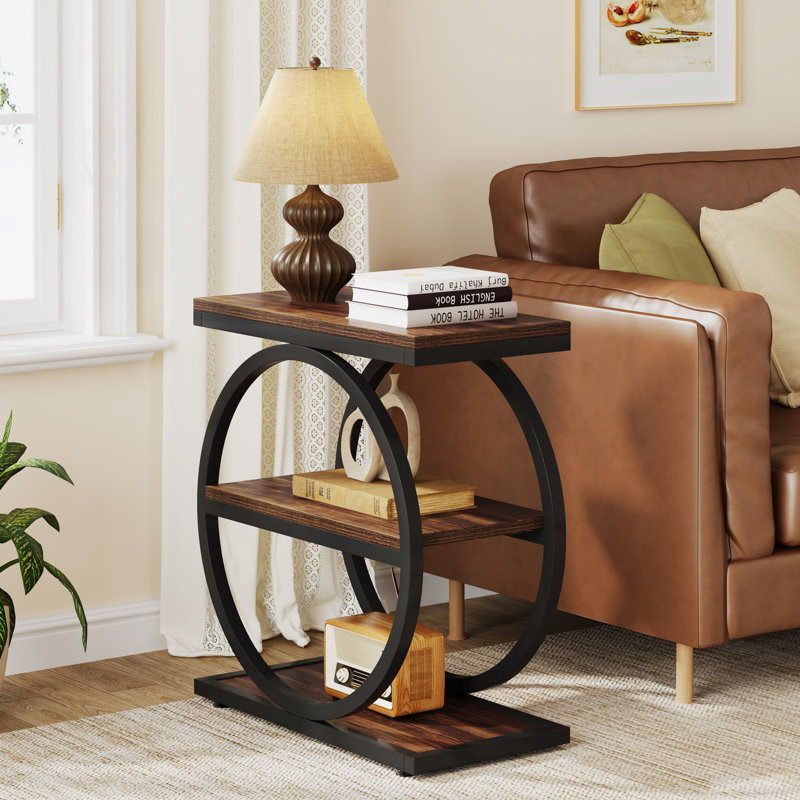 Marquille Side Table with Storage, Brown, Brown/Black