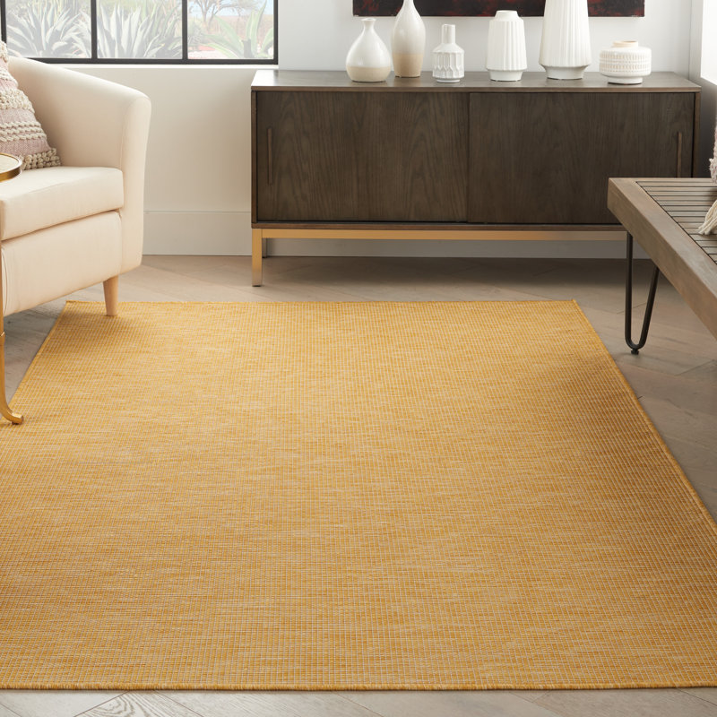 Solid Colour Hand Woven Indoor / Outdoor Area Rug, Rectangle 183 x 274cm