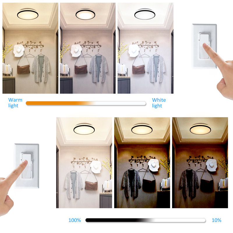 Friedrike LED Flush Mount Ceiling Light - 3000K/4000K/5000K 3CCT Selectable, Dimmable, Memory Function, ETL Certified