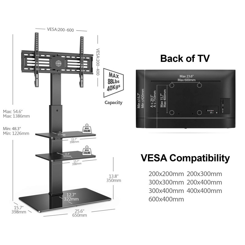 Meuble télé avec base en verre Aionna