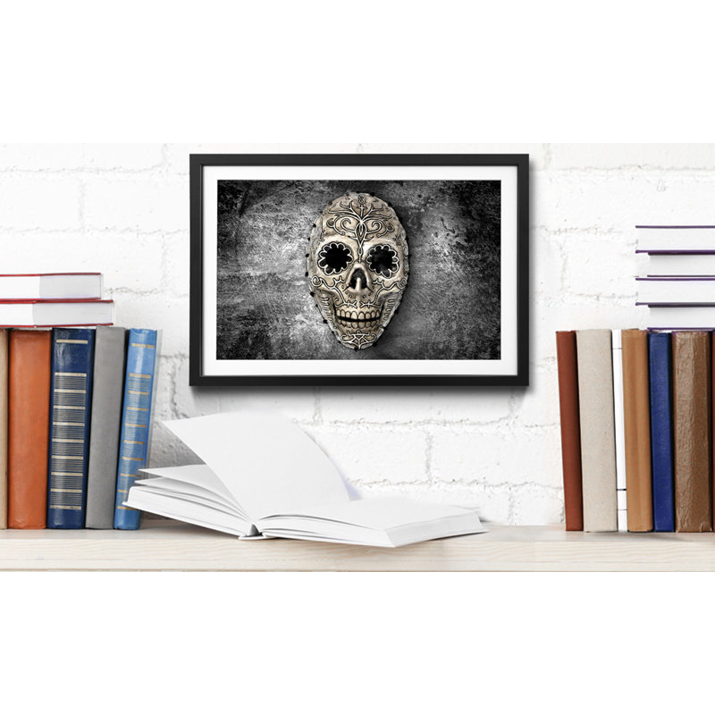 Monochrome Skull - Single Picture Frame Print, 40cm H x 60cm W