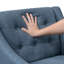 Chaise d'appoint - Tissu d'ameublement bleu capitonné-616355589