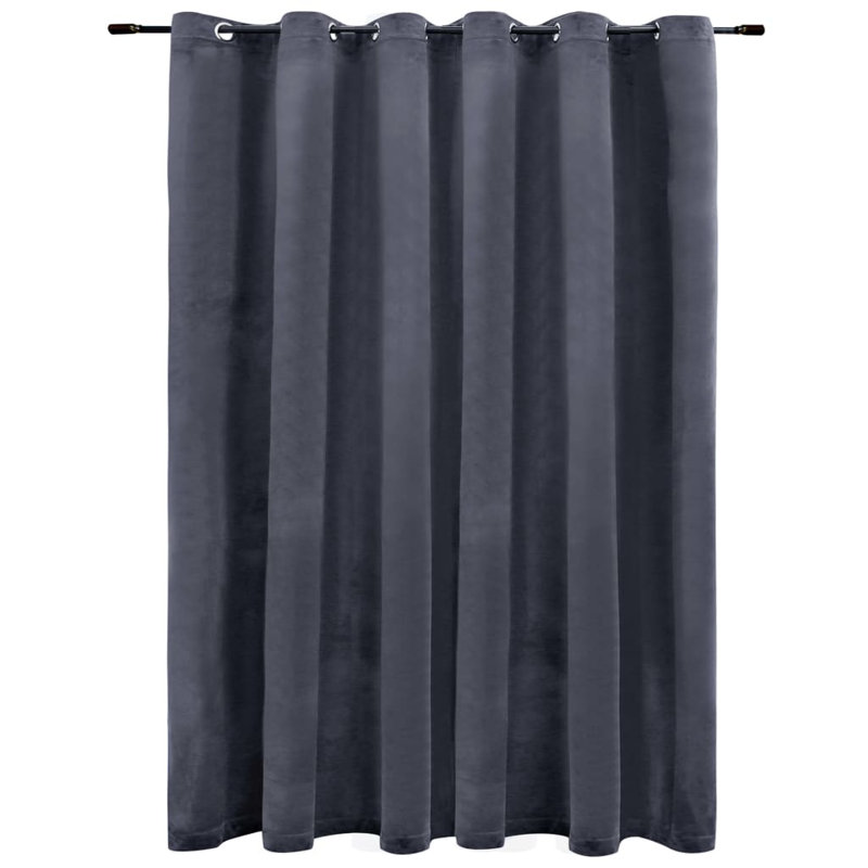 Ja Velvet Blackout Curtain Single Panel, Anthracite