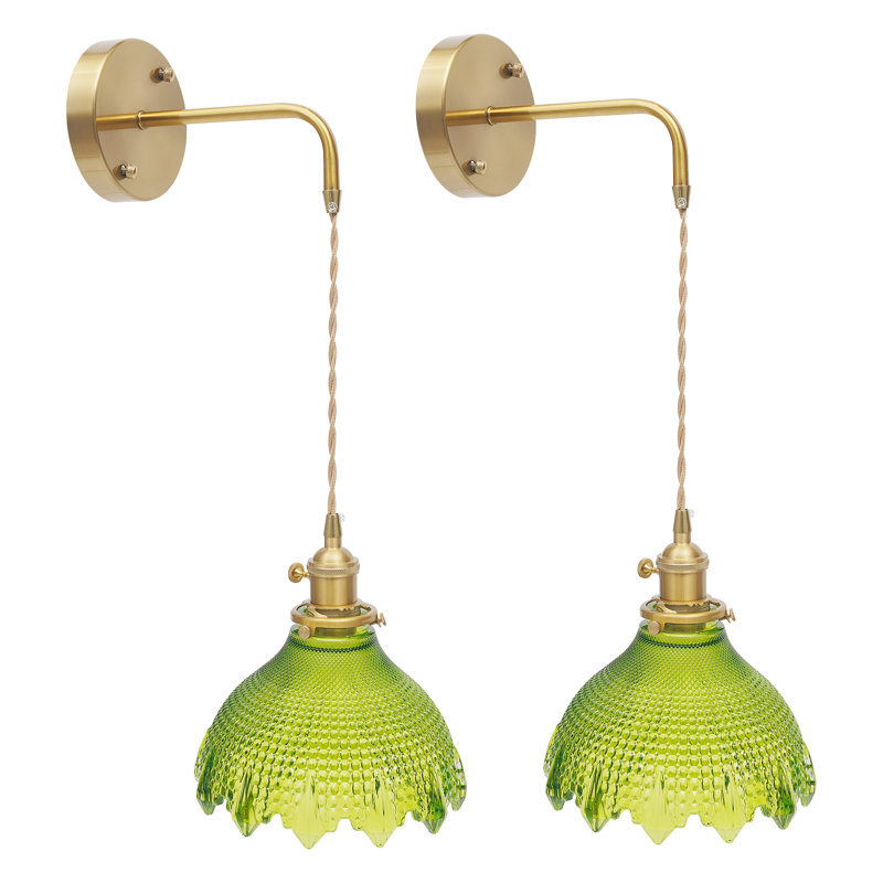 Vintage Glass Wall Sconce Set Of 2