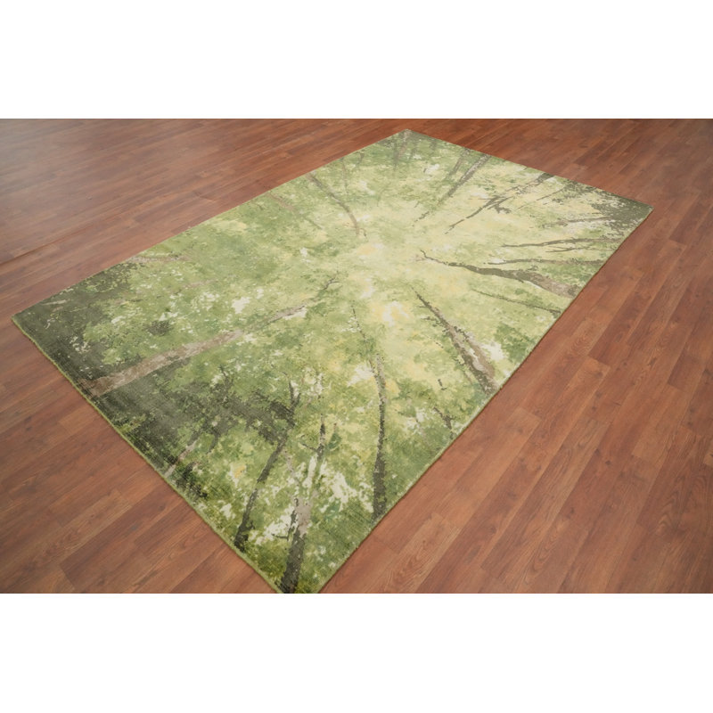 Tapis à motif abstrait et naturel 5 x 8