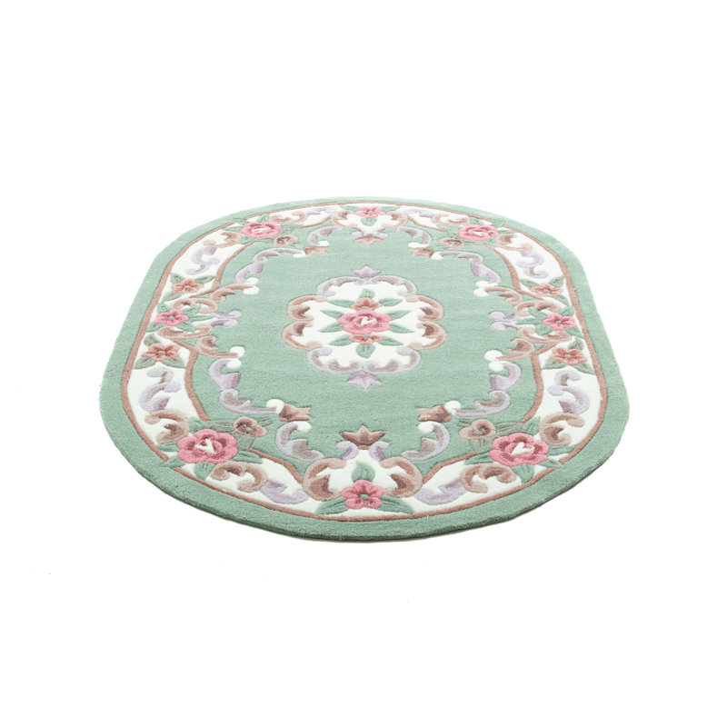 Ming Hand Tufted Grey Rug, Oval 120 x 170cm