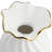 6" Ribbed Cinch Gold Trimmed White Ceramic Vase