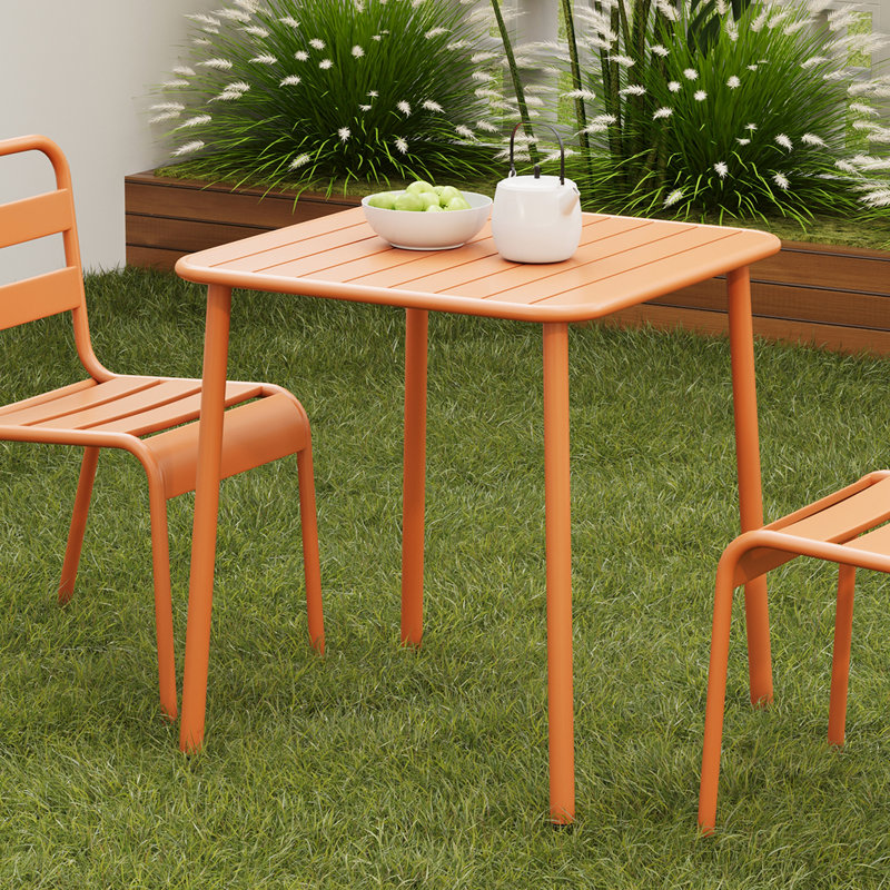 Sera Red Outdoor Square Dining Table For Courtyard And Open - Air Dining, Painting Reinforcement, Waterproof, Easy To Clean, 29.04 In Height Coffee Balcony Garden 26.83 X Dimensions